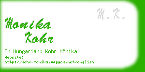 monika kohr business card