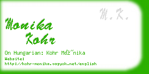 monika kohr business card